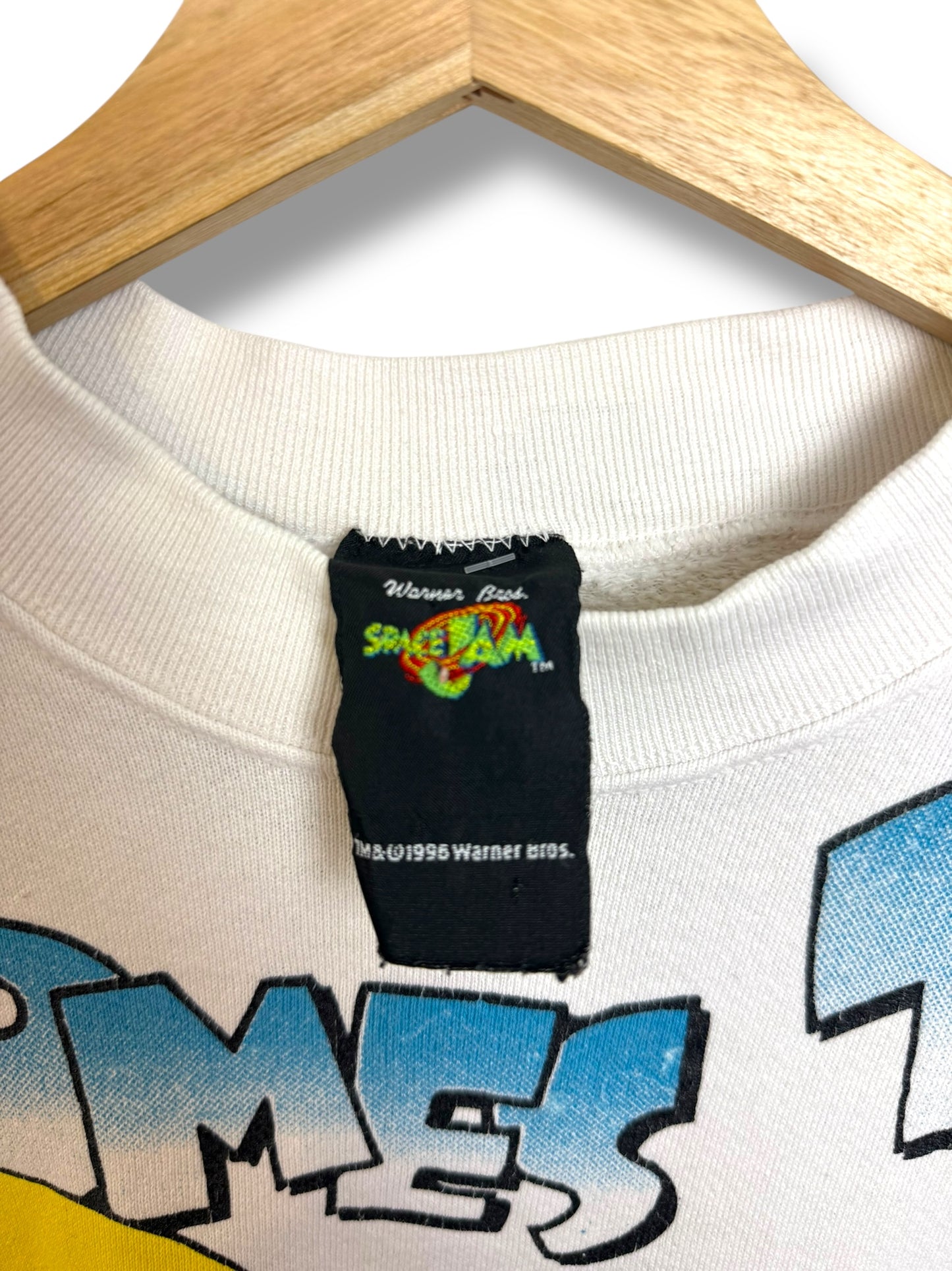 Vintage 1996 Space Jam AOP “Here Comes Trouble” Crewneck