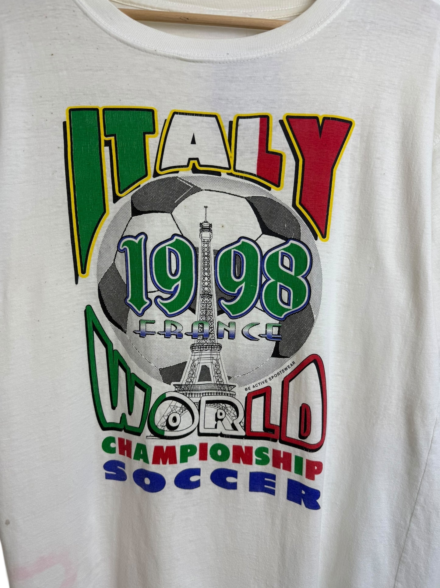 Vintage 1998 Italy World Championship Soccer T Shirt
