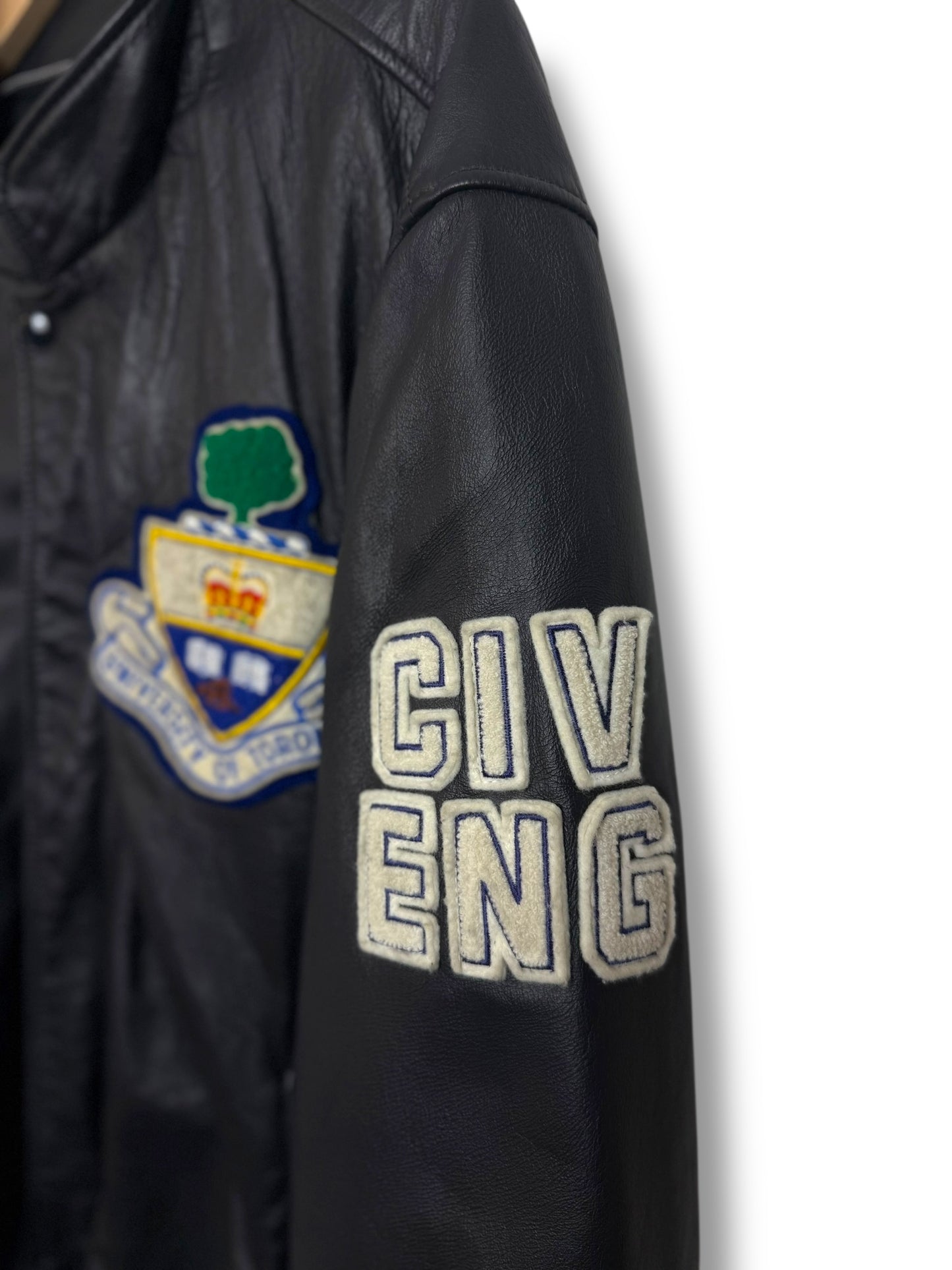 Vintage 80’s University Of Toronto Civil Engineer Leather Jacket