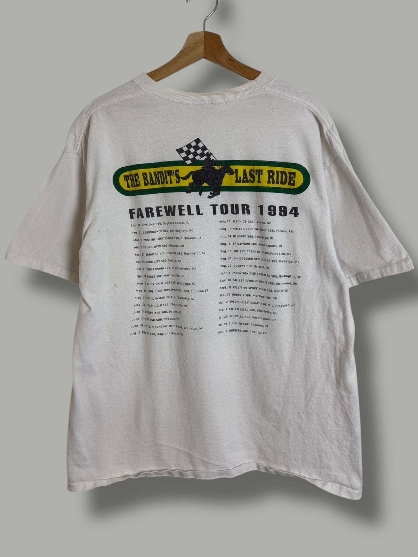 Vintage 1994 Harry Gant "The Bandit's Last Ride" Nascar T Shirt