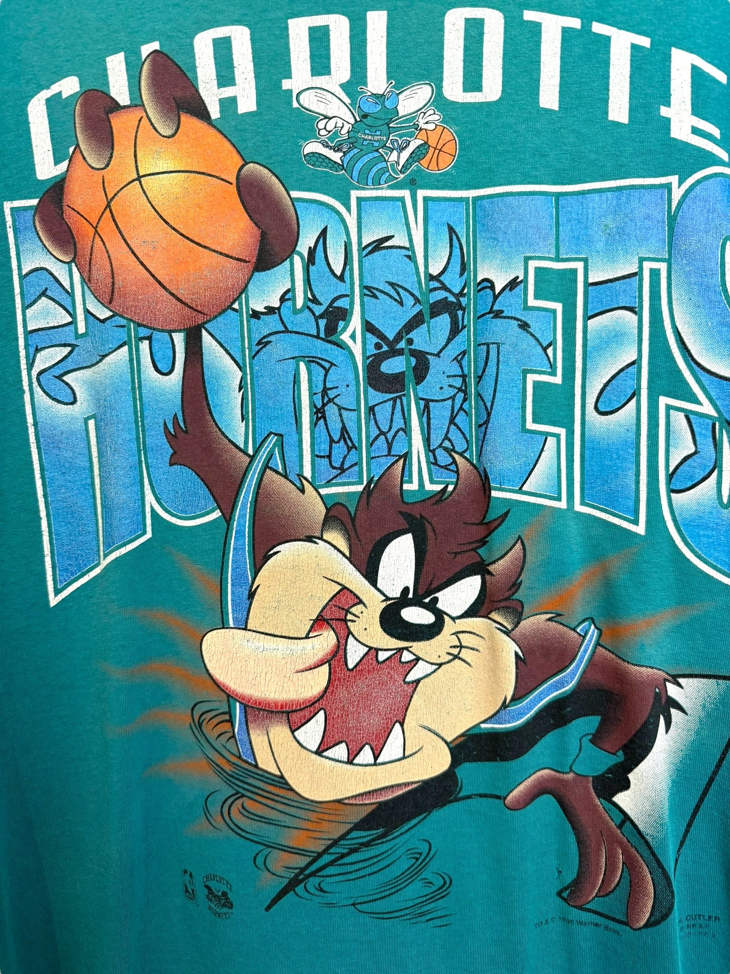 Vintage 1995 Looney Tunes x Charlotte Hornets T Shirt