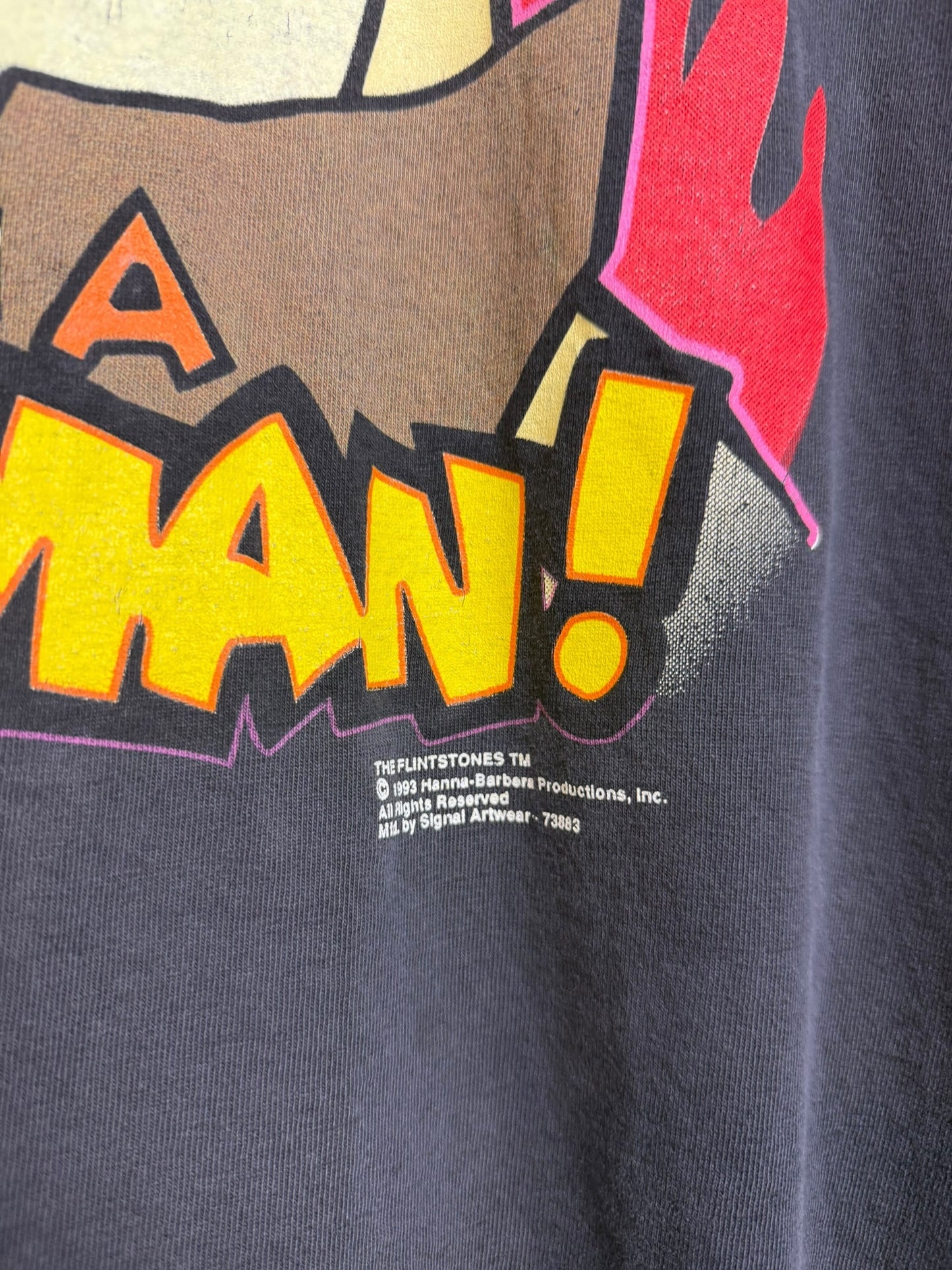 Vintage 1993 Hanna Barbera The Flintstone “I Am A Caveman” T Shirt