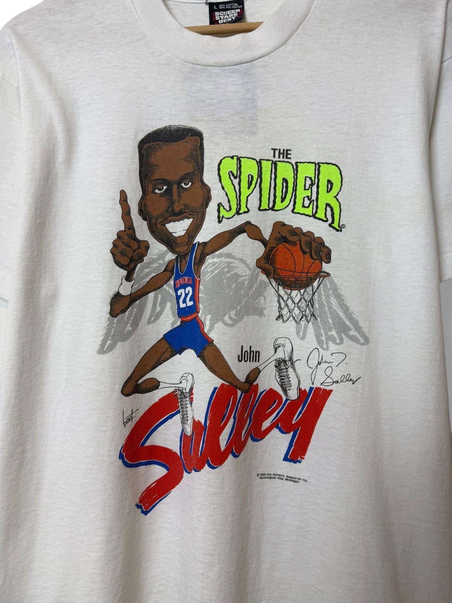 Vintage 1989 John Salley “The Spider” T Shirt