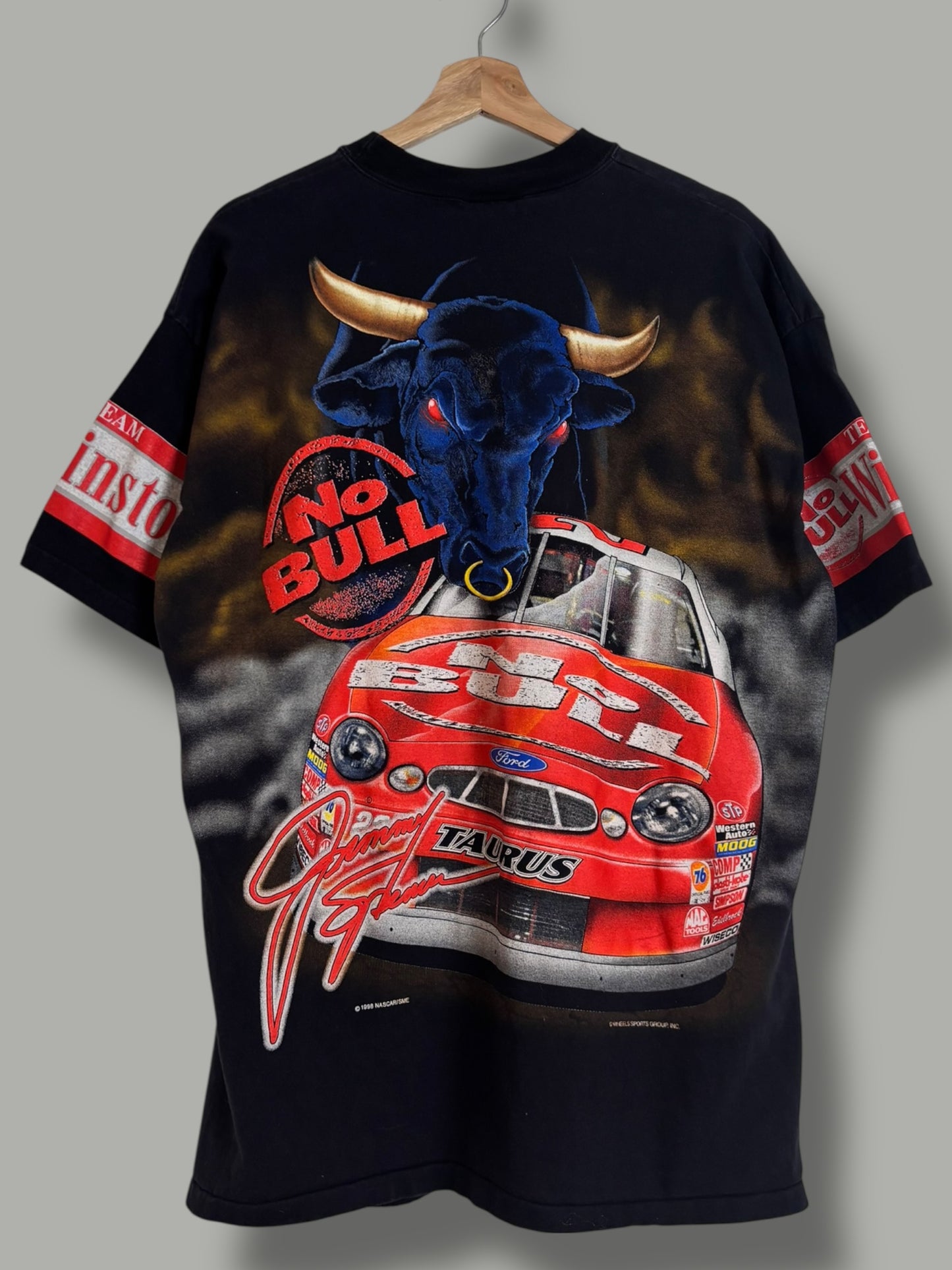 Vintage 1998 Jimmy Spencer Nascar AOP "Straight From The Gate" T Shirt