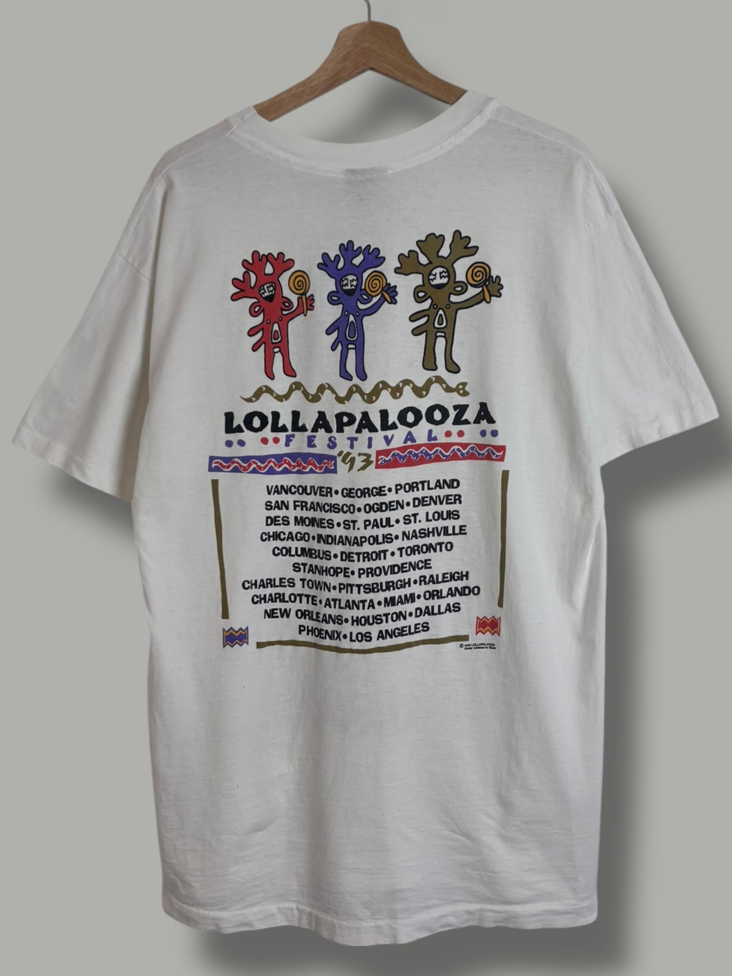 Vintage 1993 Lollapalooza Festival Tour T Shirt