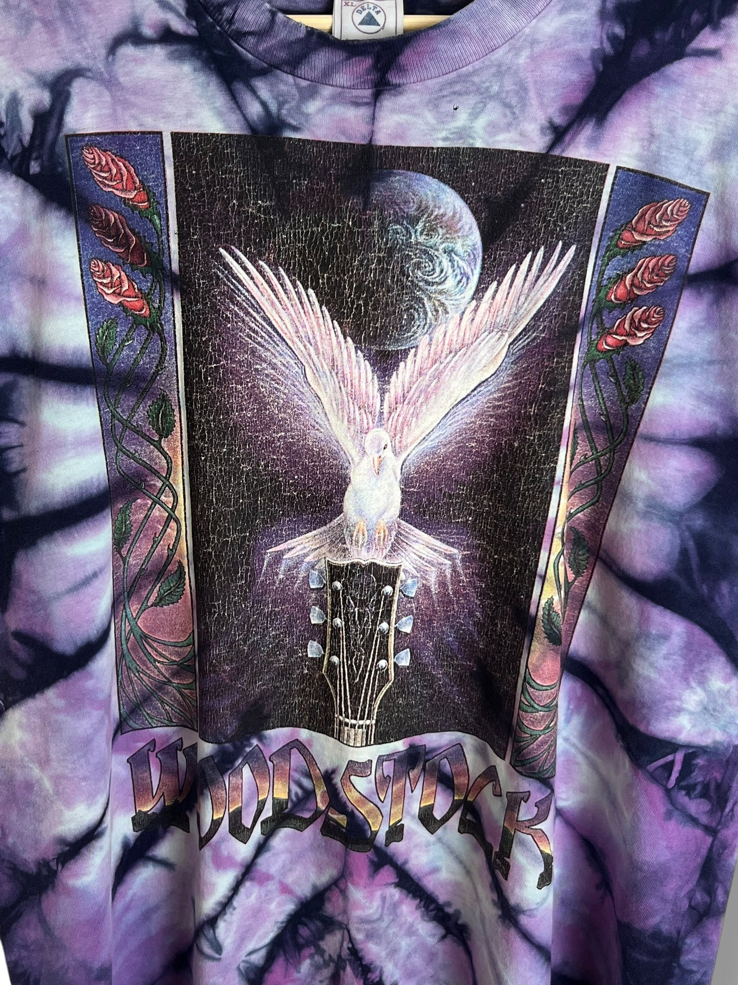 Vintage 1988 Woodstock Tye Dye Dove T shirt