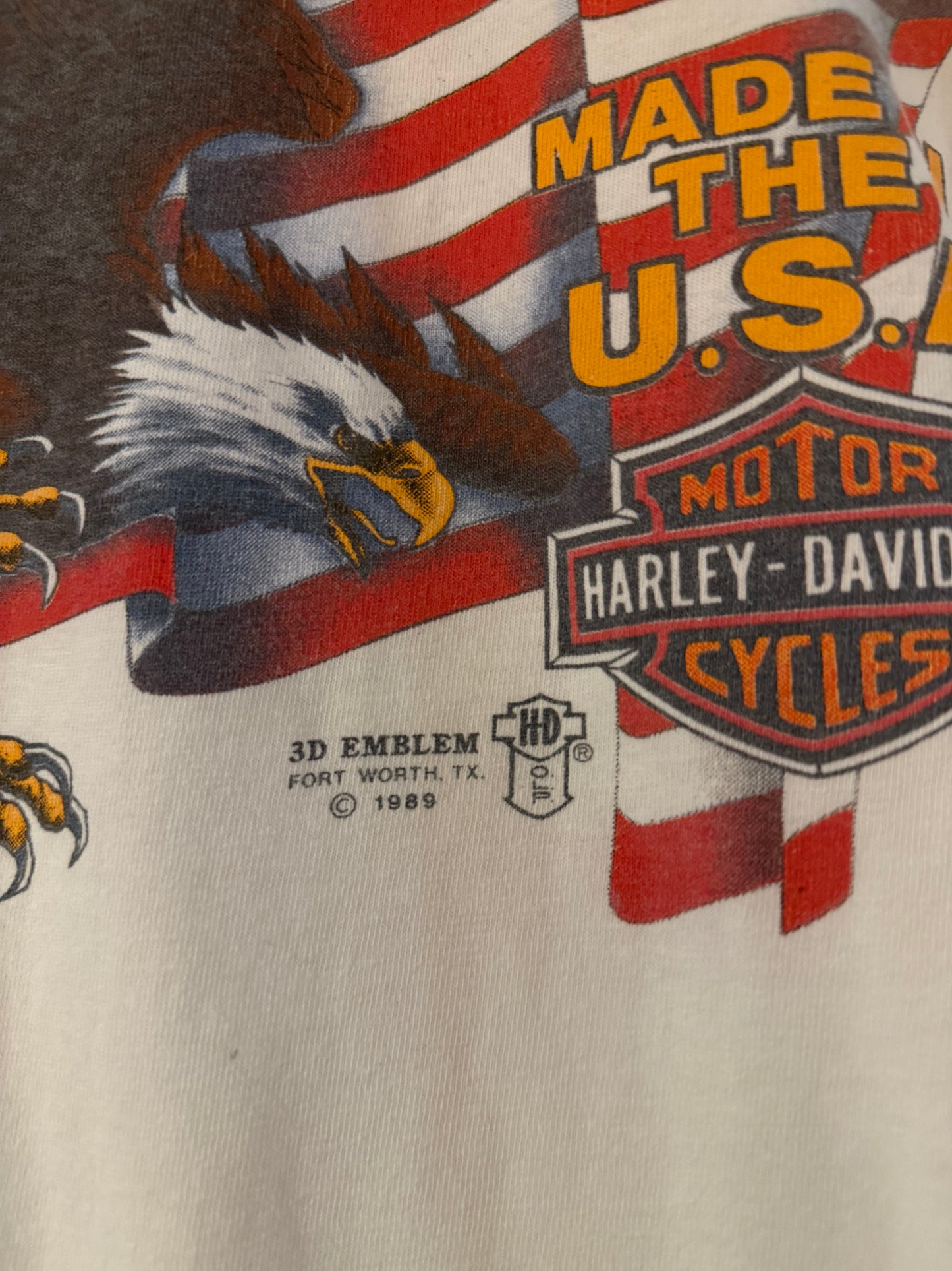 Vintage 1989 3D Emblem Harley Davidson T Shirt