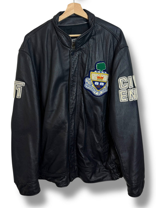 Vintage 80’s University Of Toronto Civil Engineer Leather Jacket