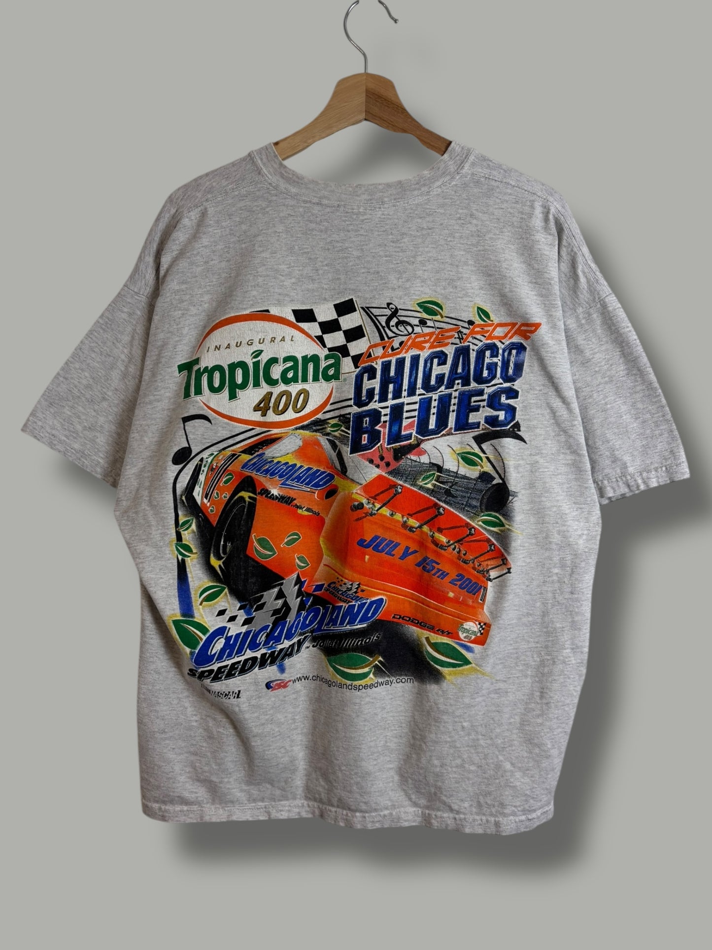 Vintage 2001 Tropicana 400 Chicago Blues Nascar T Shirt