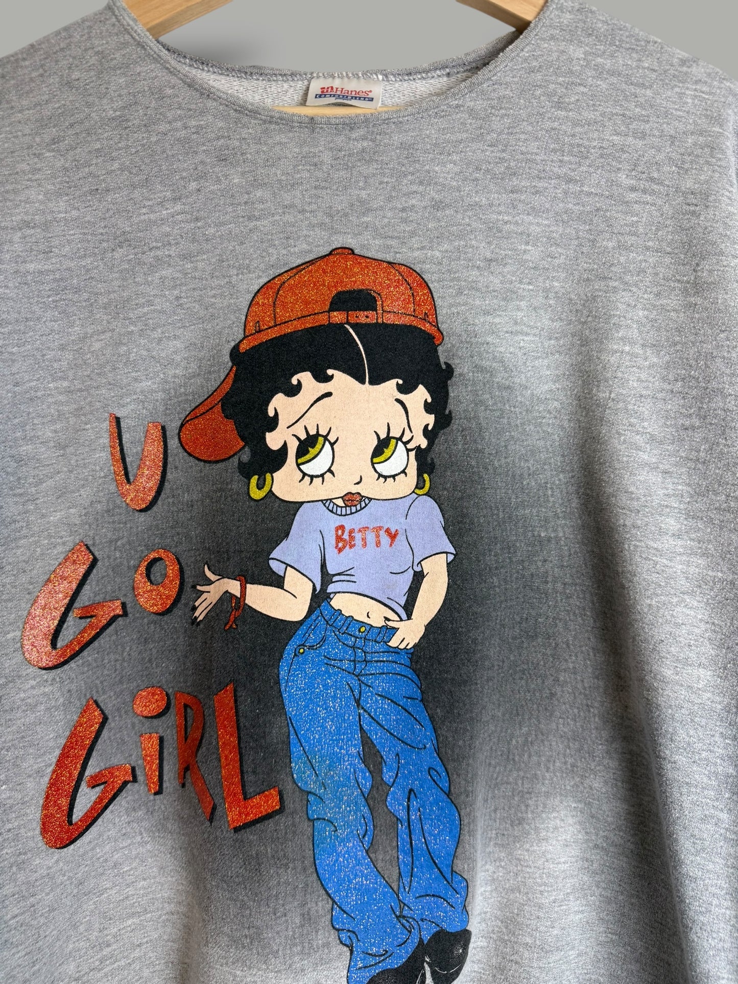 Vintage 2000's Betty Boop "U Go Girl" Crewneck