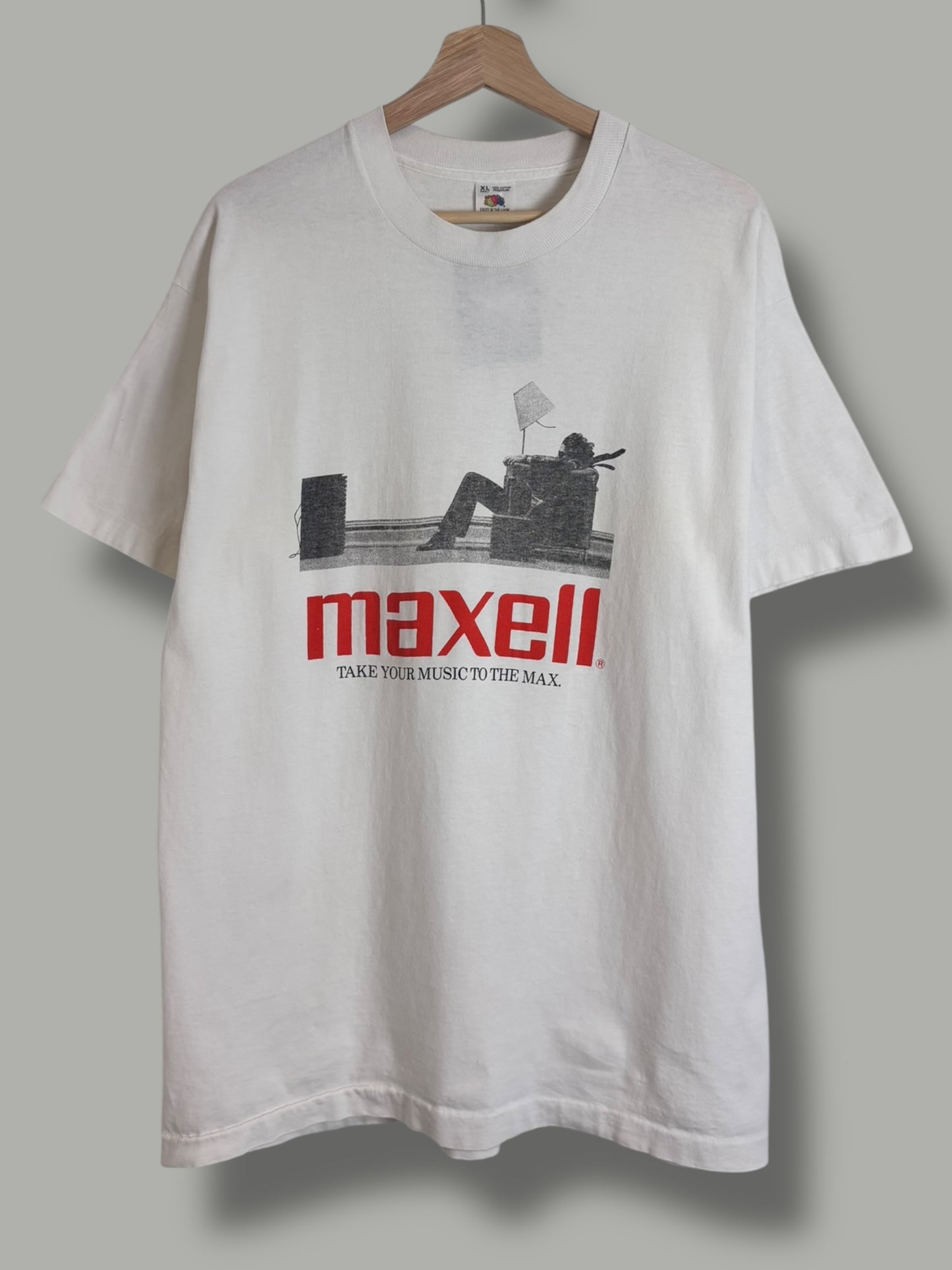 Vintage 90's Maxell "Blown Away Guy" Promo T Shirt