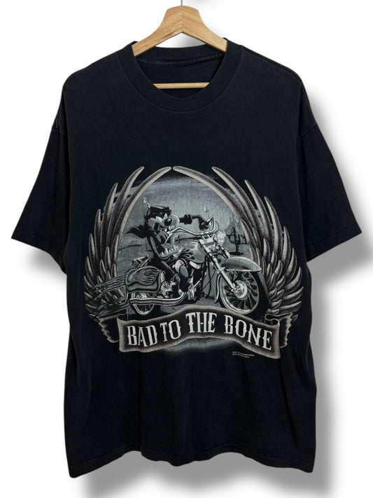 Vintage 1996 Taz Mania x Harley Davidson “Bad To The Bone” T Shirt