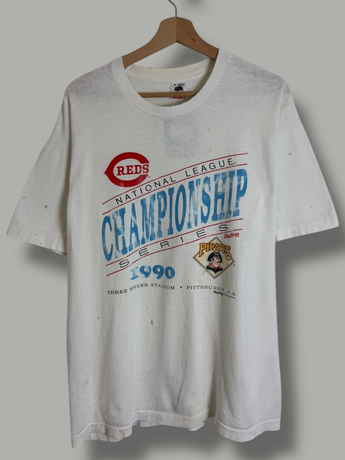 Vintage 1990 Cincinnati Reds VS Pittsburgh Pirates Championship T Shirt