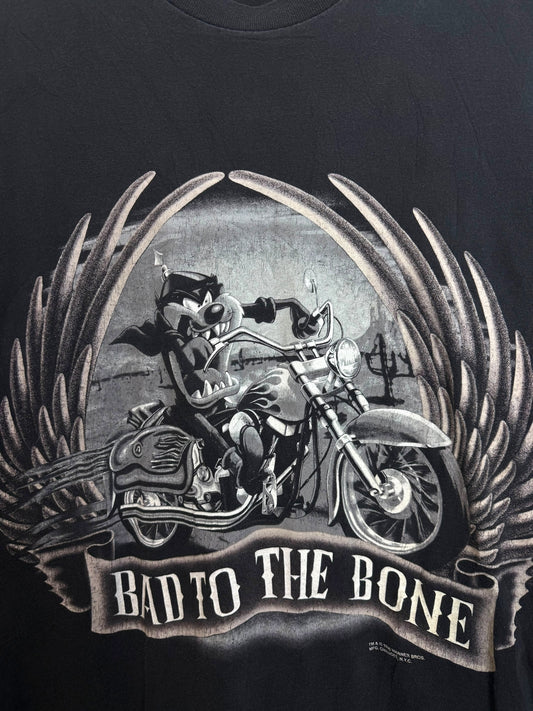 Vintage 1996 Taz Mania x Harley Davidson “Bad To The Bone” T Shirt