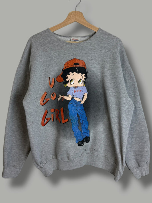Vintage 2000's Betty Boop "U Go Girl" Crewneck