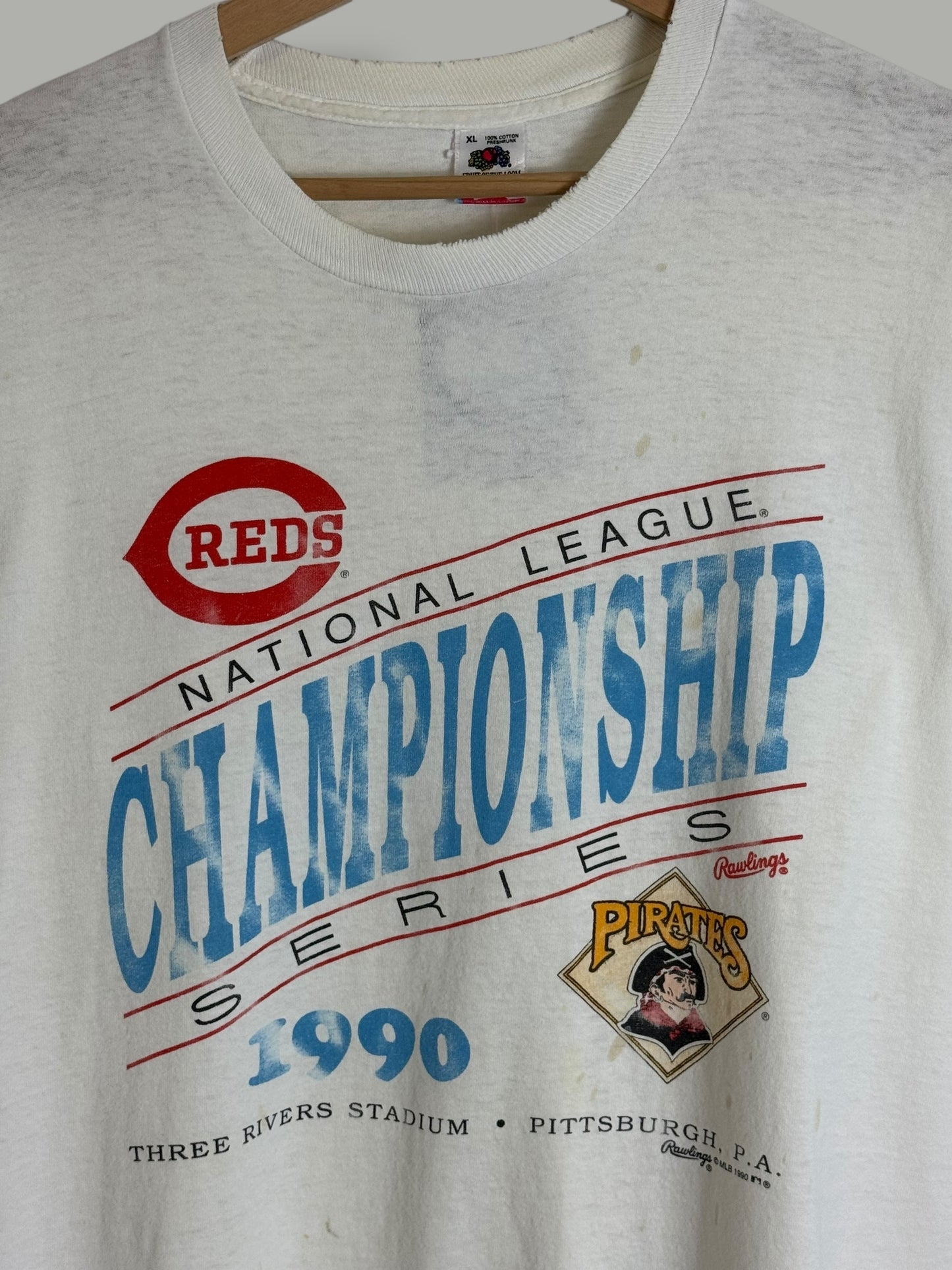 Vintage 1990 Cincinnati Reds VS Pittsburgh Pirates Championship T Shirt